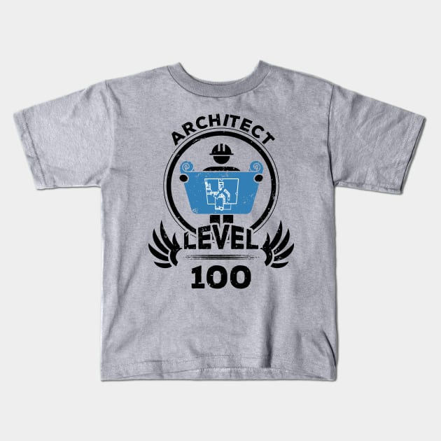 Level 100 Architect Gift For Architect Graduate Kids T-Shirt by atomguy